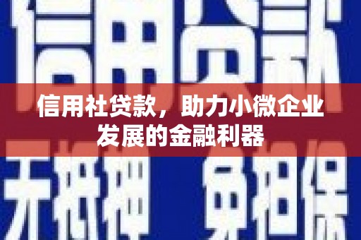 罗江信用社贷款，助力小微企业发展的金融利器