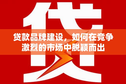 罗江贷款品牌建设，如何在竞争激烈的市场中脱颖而出