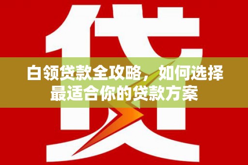 罗江白领贷款全攻略，如何选择最适合你的贷款方案